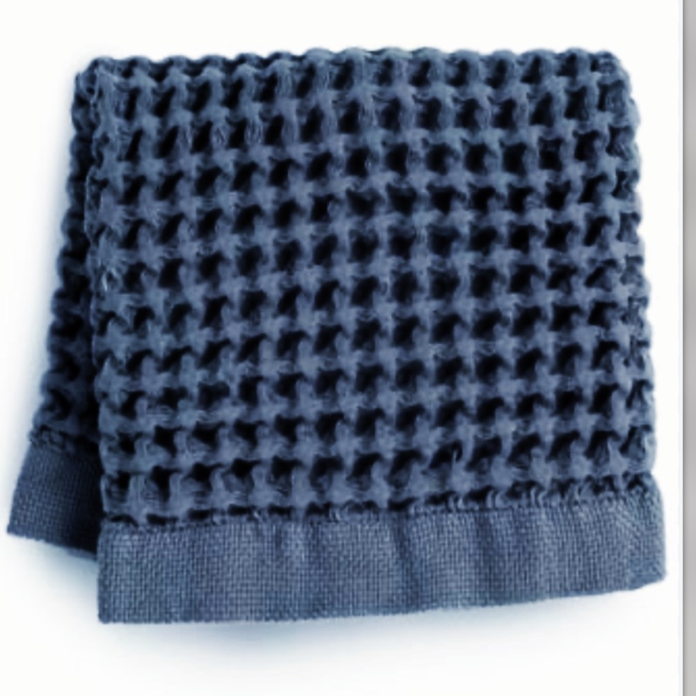New Hotel Collection Innovations Textured Waffle Wash Towel Set of 2 Blue - Picture 2 of 7